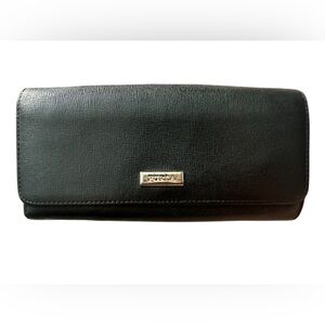 Vintage Furla Bifold Leather Wallet Black CLEAN 7.75”x4”